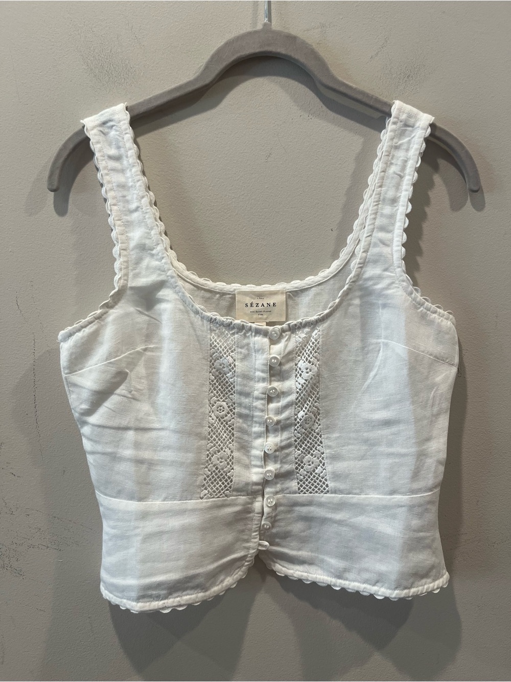 Sezane Lupya Top in Ecru, Size 2 - Picture 2 of 6